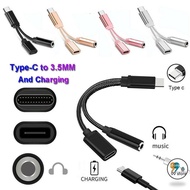 HOT Earphone 2 in 1 Adapter Type C to 3.5mm Aux Audio Cable USB-C 3.5 mm Jack Headset Charging Cable