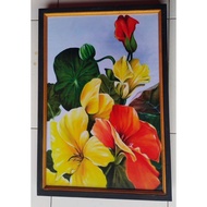 Shoe flower print painting. Plus frame size 65x45