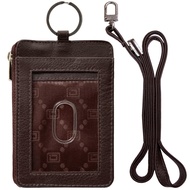 RFID Wallet Double ID Key Ring Mini - Protective Wallet for Credentials - RFID Blocking Leather Wall
