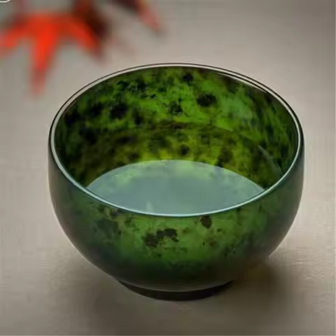 Natural Jade Teacup Kung Fu Teaset Real Chinese Tibet Medicine King Jades Stone Tea Bowl Health Cups