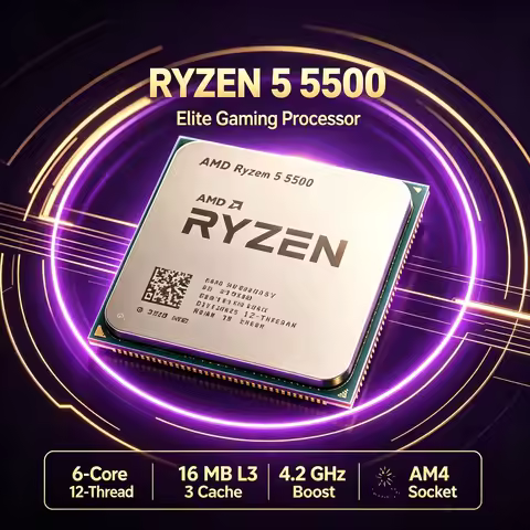 Compatible AM4 Socket Computer CPU AMD Ryzen 5 5500 R55500 Max 4.2GHz Boost 7NM Process 16MB L3 Cach