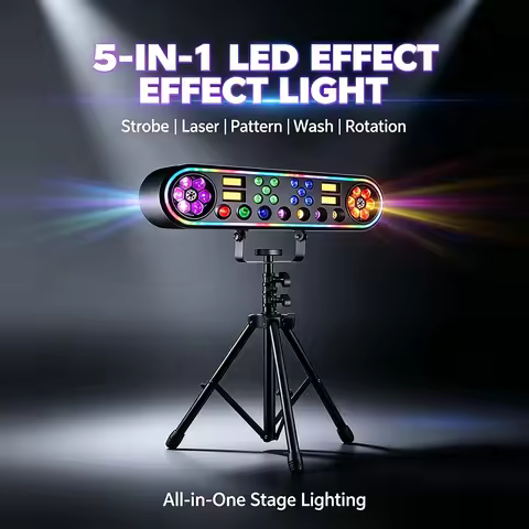 Derby 5in1 LED Stage Effect Light Bar With Tripod Bee Eye Beam Strobe Wash RGB Party DJ Disco Light 