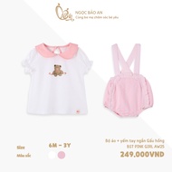 M&B (6Y-3Y) Pink Bear bodysuit, bodysuit made of soft, fashionable cotton for girls 7kg4 - 15kg Pink