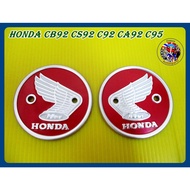 Honda Logo Symbol Aluminum Red-CB92 CS92 C92 CA92 C95 CA95 CA160 TANK EMBLEM