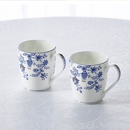 NORITAKE 青花藍邊-馬克杯對杯禮盒組