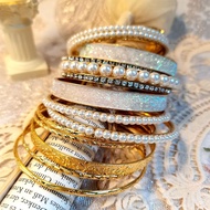 High-End Feeling 18K Gold-Plated Multi-Layer Pearl Bracelet Exaggerated Design Complex 9.4