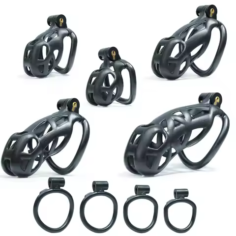 Black Chastity Device V1, 3D-Printed Nylon Resin Comfortable Chastity Cage, Plastic Male Chastity Ca