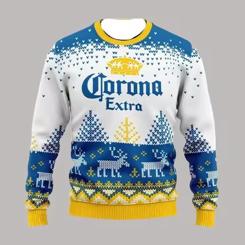 25/26 Corona Beer Ugly Sweater Corona Christmas Happy Beer Drinking Christmas Gift Men and Women Plu