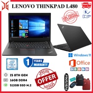 Laptop Lenovo ThinkPad L480 Laptop i3 / i5 8th Gen | 14” HD | 16GB RAM 512GB SSD | Windows 11 Pro