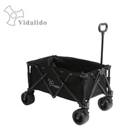 Vidalido Wagon Foldable Trolley Camping Cart Hand Pull Storage Cart 4 Wheels Outdoor Picnic Cart