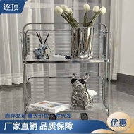 Fixed Side Table Antique Foldable Long Rainbow Cart Small Cart Mobile Cart Management Influencer Cof