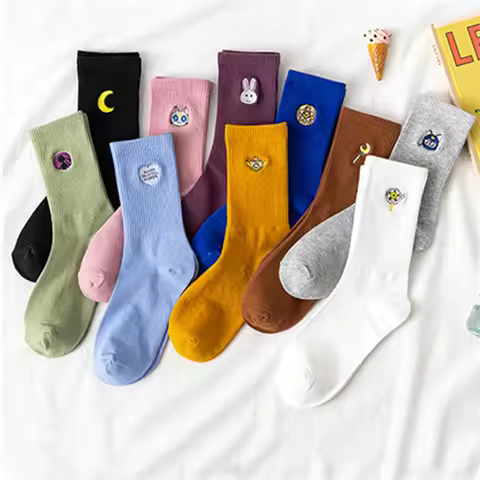 Anime Card Captor Sakura Tsukino Usagi Star Moon Luna Girl Cosplay Crew Socks Cotton Sock Trend Pers