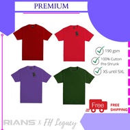 [Ready Stock] RIANS (PREMIUM) COTTON PLAIN T-SHIRT KOSONG UNISEX - {Short Sleeves/Lengan Pendek}
