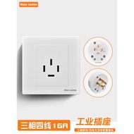 Three-Phase Four-Wire Socket 16a Socket Type 86 Industrial Use 380v3-Phase 4-Wire 16 Installation Co