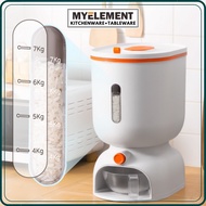Myelement 10/12kg Rice Dispenser Storage Food Dispenser Household Cereal Rice Dispenser Bucket Rice 