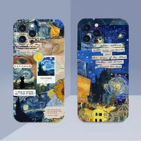 Van Gogh Starry Sunflowers Phone Case for Apple iPhone 15 Pro Max 13 14 Plus 12 11 Pro MAX Cover