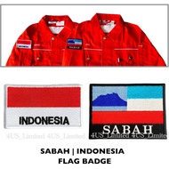 EMBROIDERY LOGO BADGES SABAH FLAG | INDONESIA FLAG PATCH