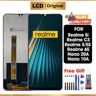 LCD Realme 5 5i 5S 6i Realme C3 Narzo 20A 10A Original Fullset FOR Glass TouchScreen Digitizer