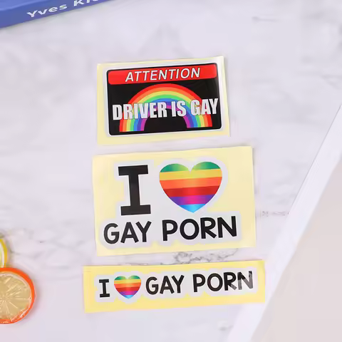 △ 1Pc I LOVE GAY PORN Car Stickers Reflective Personality Car Stickers Gay Funny Stickers