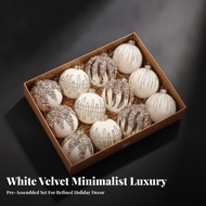 12 Pieces Christmas Baubles Lightweight Christmas Bauble Ornament with Hanging Loop Long-Lasting Han