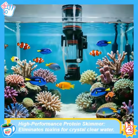 Efficient Silent Protein Separator for Aquarium - Small Fish Tank Nitrogen Purifier & Water Filter A