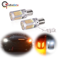 No Hyper Flash BAU15S 7507 LED 21W BA15S 1156 Switchback White/Amber Bulbs For Daytime Running Light