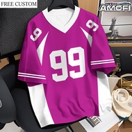 [Free Custom Name Number]no.99 Pinkoutdoor Sports Couple Jersey Football Jersey V-neck Plus Size Loo