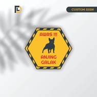 Acrylic Sign Board Beware of Fierce Dogs Acrylic Board UV Printing