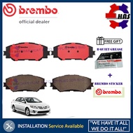 Toyota Altis ZZE141 ZZE142 (2008 ~ 2015) Wish ZGE20 ZGE21 Brembo Nao Ceramic Brake Pad Metalic Red Shim (FRONT/Depan)