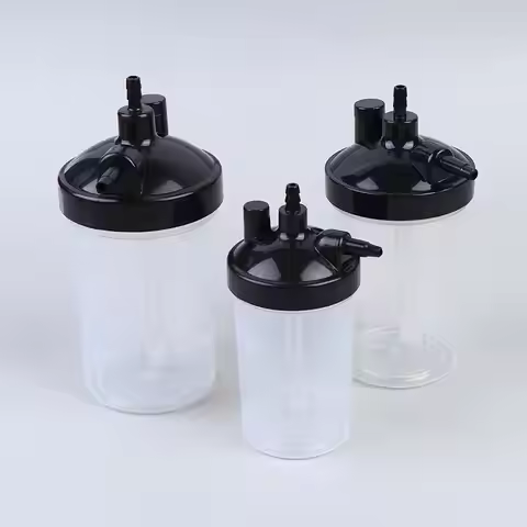 Plastic Oxygen Bubbler Bottle Humidifier Water Humidification Bottle For Oxygen Regulator Concentrat