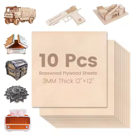 Testing Acrylics Plywood Basswood Board Blank Wood Craft Model Making 300x300x3mm Laser engraving cu