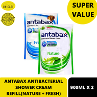 ANTABAX ANTIBACTERIAL SHOWER CREAM REFILL(NATURE + FRESH) 850ML X 2
