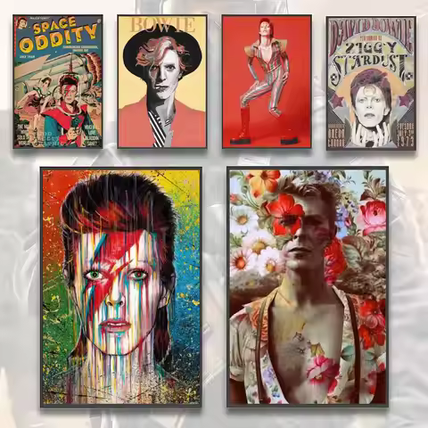 British Rock Singer David B-Bowie Painting Calligraphy HD Canvas Poster living room bedroom bar aest
