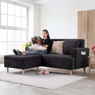 SB Design Square KONCEPT FURNITURE โซฟา 2 ที่นั่ง รุ่น Gipzy สีเทาเข้ม สตูล (163x152x85 ซม.)