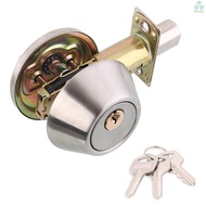 [Emily]Door Knob Lockset with 3 Keys Privacy Handle Bedroom Bathroom Handle Lockset Stainless Steel