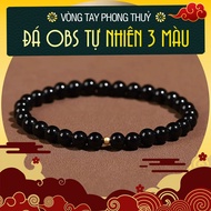 Natural Obs Feng Shui Stone Bracelet 3 Colors Beads Size 6-8mm For People With Water And Wood Elemen
