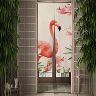 Pink Flamingo Doorway Curtain Creative Flowers Bird Door Curtains Hallway Kitchen Entrance Partition Boho Home Decor