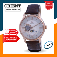 [CreationWatches] Orient Classic Sun Moon Open Heart Automatic Mens Brown Leather Strap Watch RA-AS0009S10B