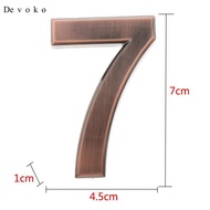 Devoko Plastic Copper Self- Door Number Sign Plaque Sticky Numeric Digit Sticker