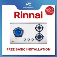 RINNAI RB-73TS (RB73TS) 3 BURNER HYPER FLAME STAINLESS STEEL BUILT-IN HOB WITH SAFETY DEVICE