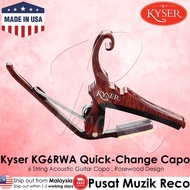 Kyser KG6RWA Quick Change Acoustic Guitar Capo Rosewood Design (Made in USA) Capo Gitar Kapok Akustik Guitar Kapo