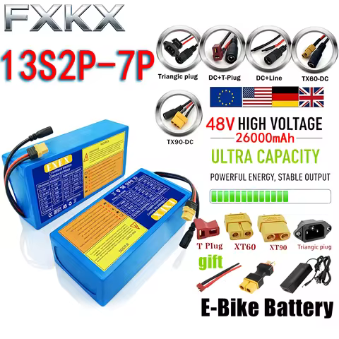 brand new 48V 8Ah 20Ah 12Ah 18650 13S3P 13S4P Lithium battery With BMS 500-1000W For 48V E-Scooter L