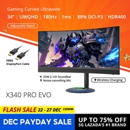 PRISM+ X340 PRO EVO | 34" 180Hz Curved Ultrawide 21:9 UWQHD [3440 x 1440] 120% sRGB Gaming Monitor