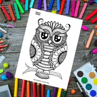 Owl Series Theme Coloring Paper Drawing Paper/ Drawing Paper/ Drawing Coloring Paper (10 Picture She