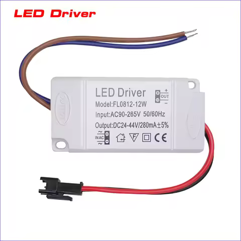 LED Power Supply 4-7W/8-12W/13-18W 280mA Driver Adapter With AC90-265V Lighting Transformer For LED 