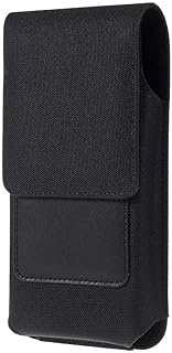 DFV mobile - Case Metal Belt Clip Vertical Textile and Leather with Card Holder for Wiko Rakuten Hand 5G (2022) - Black