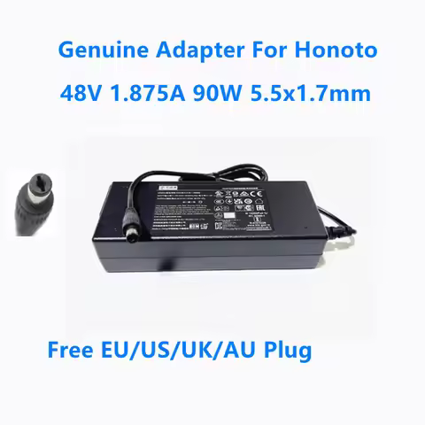 Genuine 48.0V 1.875A 90.0W 5.5x1.7mm Honoto ADS-96HLA-48-1 48090E AC Power Adapter For Hikvision POE