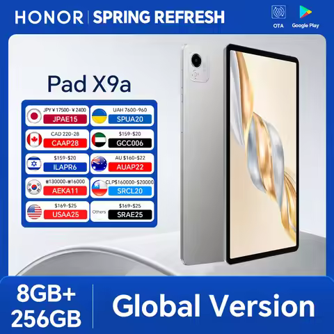 Global Version HONOR Pad X9a 6GB+128GB/8GB+256GB 11.5'' 2.5K 120Hz LCD Screen 8300 mAh Battery 35W S