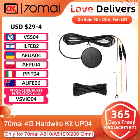 70mai Original 4G Module Hardwire Kit UP04 for 70mai Omni X200 X800 & 70mai A810 Dash Cam & 70mai A5