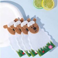 8/4Pcs Cartoon Sheep Cutlery Knife And Fork Bag Party Festival Sheep Knifes Forks Tableware Bags For
